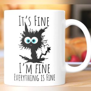 Funny cat coffee mug